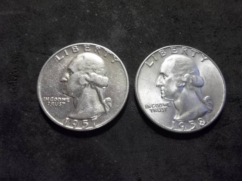 1957 D, 1958 D Washington Quarters
