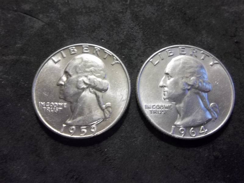 1959 D, 1964 D Washington Quarters
