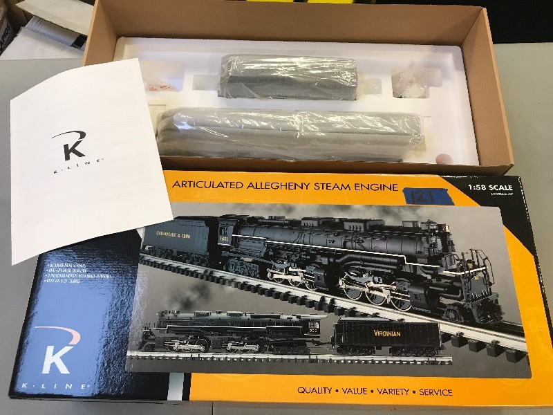 lot 121 image: K-LINE CHESAPEAKE & OHIO ALLEGHENY STEAM ENGINE
