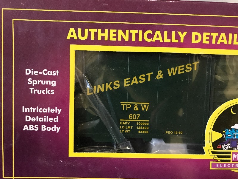 lot 159 image: MTH TOLEDO, PEORIA, & WESTERN 40 SINGLE DOOR BOX CAR