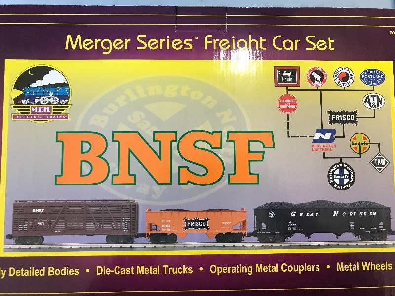 lot 196 image: MTH BURLINGTON NORTHERN SANTA FE MERGER SERIES SET