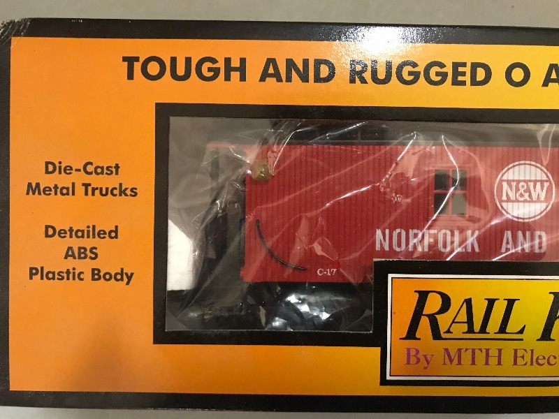 lot 213 image: RAIL KING by MTH NORFOLK & WESTERN WOODSIDED CABOOSE