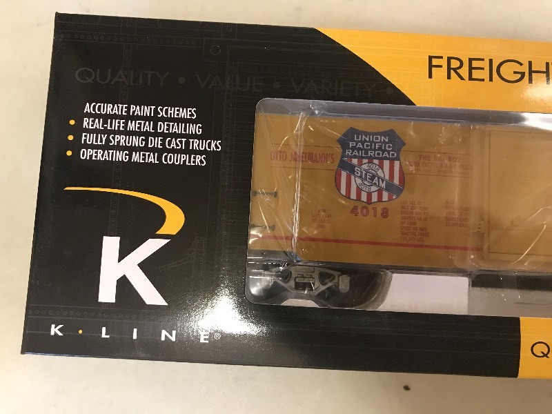 lot 282 image: K-LINE UNION PACIFIC SCALE BOXCAR THE BIG BOY