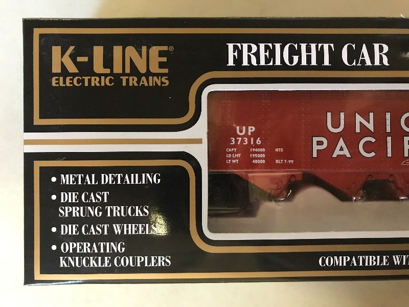 lot 301 image: K-LINE UNION PACIFIC CLASSIC DIE CAST HOPPER W LOAD