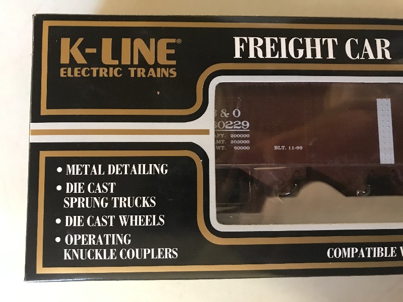 lot 305 image: K-LINE B&O DIE CAST HOPPER CAR