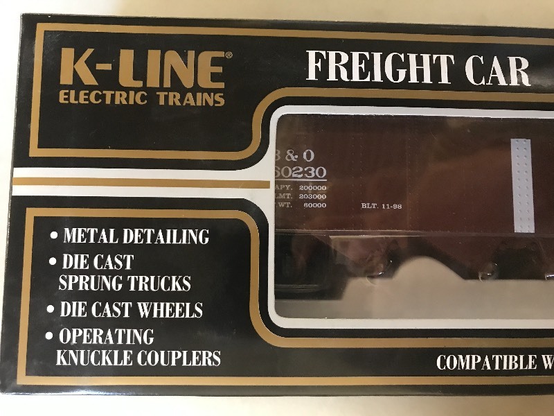 lot 308 image: K-LINE B&O DIE CAST HOPPER CAR