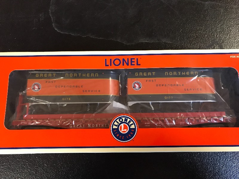 lot 347 image: LIONEL GREAT NORTHERN PS-4 FLATCAR WITH TRAILERS #60207