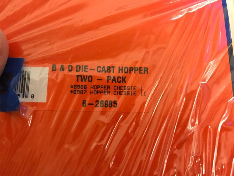lot 423 image: LIONEL BALTIMORE & OHIO DIE-CAST HOPPER 2 PACK