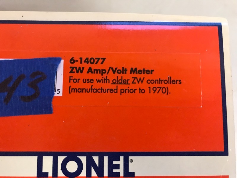 lot 443 image: LIONEL ZW AMP  VOLT METER