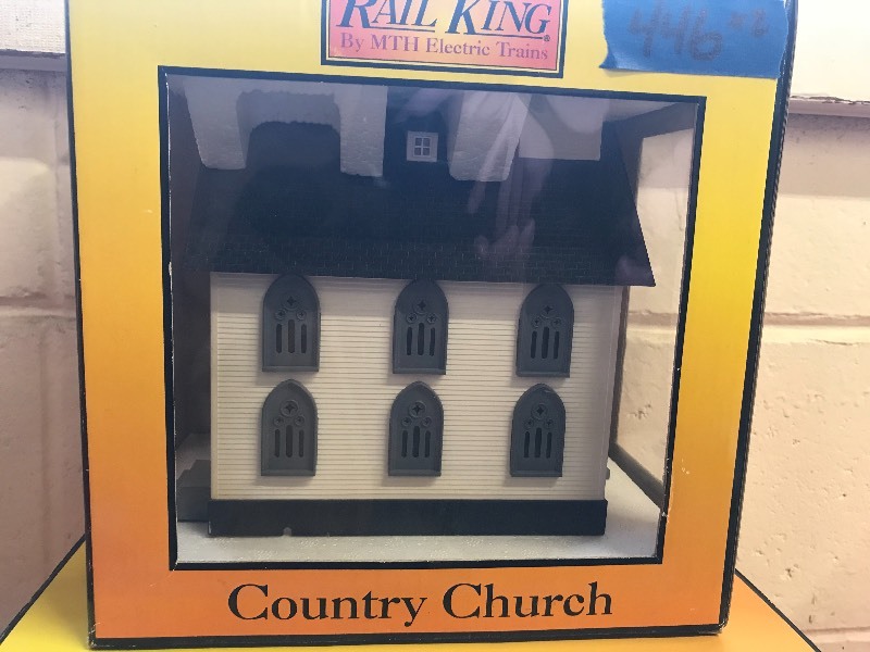 lot 446 image: RAIL KING COUNTRY CHURCH & SWITCH TOWER