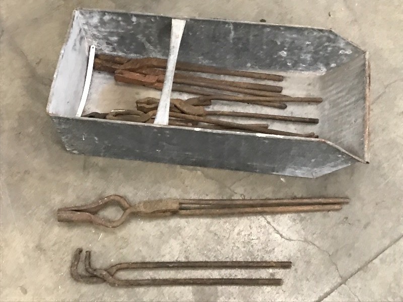 lot 40 image: Bin Of Blacksmith Tools