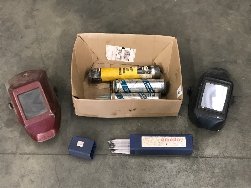 lot 60 image: Welding Rod & Welding Helmets