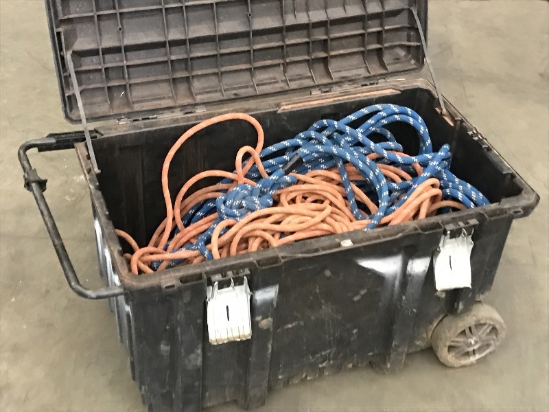 lot 67 image: Tool Chest With Assorted Climbing Ropes & Gear