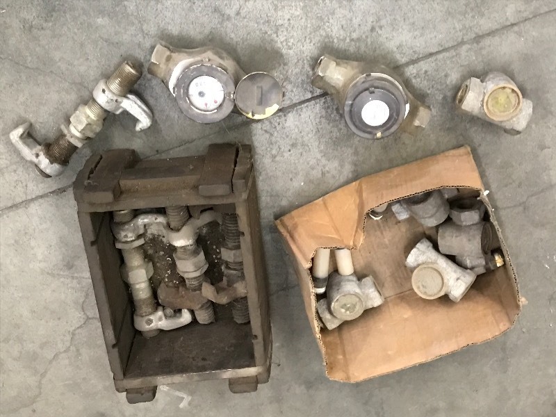 lot 69 image: Brass Mixing Valves, Water Meters, Screw Clamps