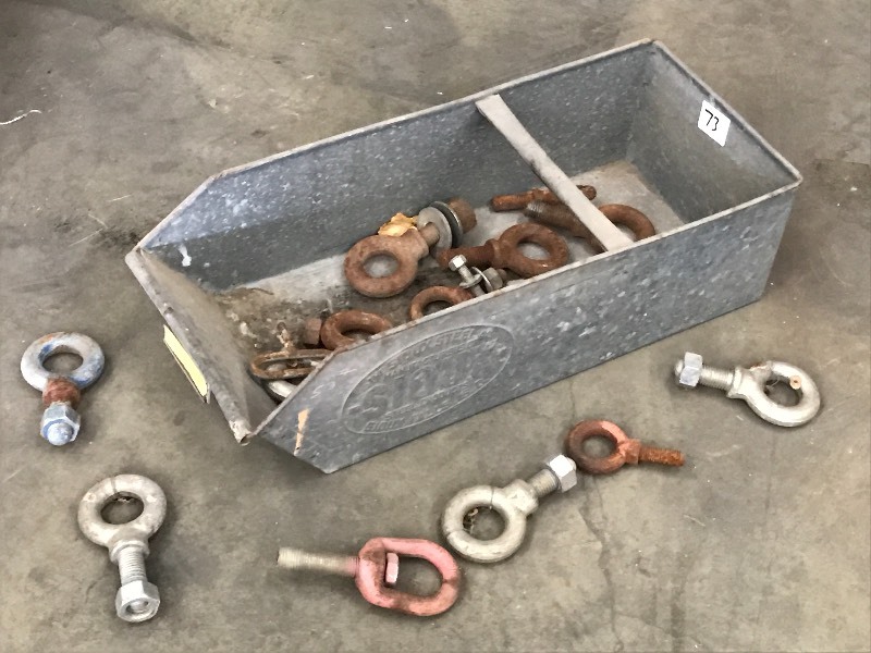 lot 73 image: Bin Of Assorted Eye Bolts