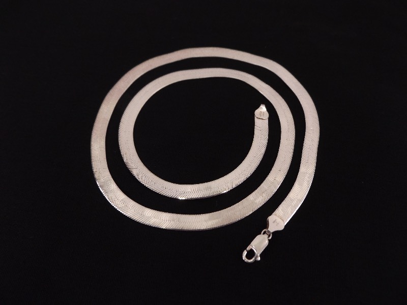 Sterling Silver 24 Herring Bone Necklace