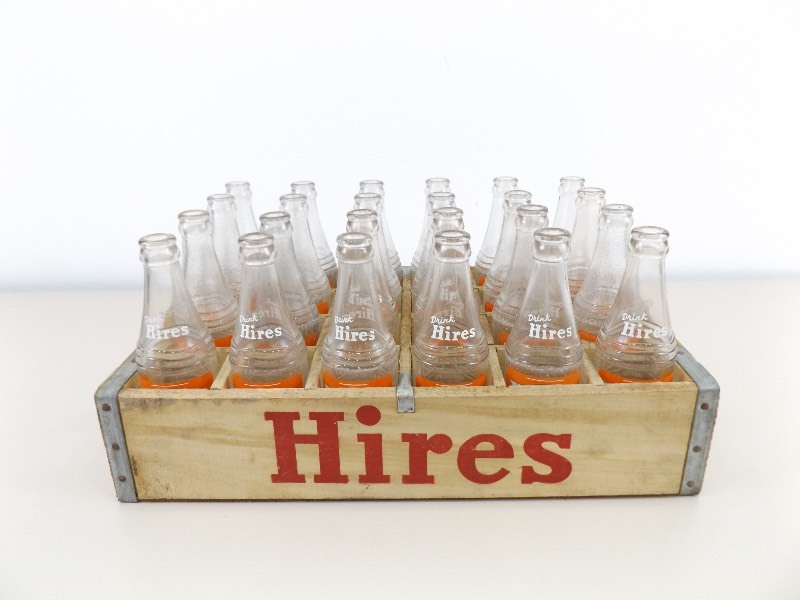 Vintage Wood Crate of 8 oz Hires Bottles