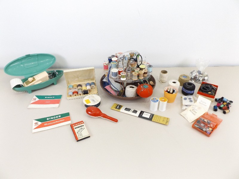 Lot of Vintage Sewing Accessories, Buttons, etc.