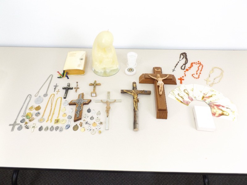 Lot of Religious Crosses, Rosaries, etc.