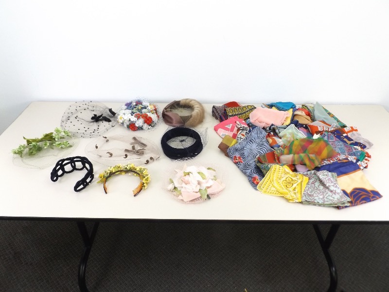Lot of Vintage Womens Hats and Scarves