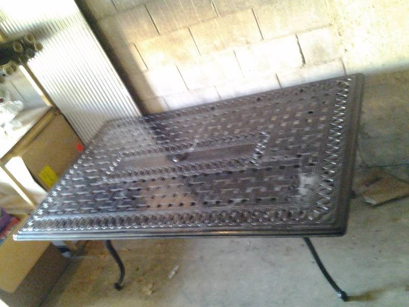 lot 13 image: High Quality-HEAVY-Outdoor Metal Patio Table 42x72x28