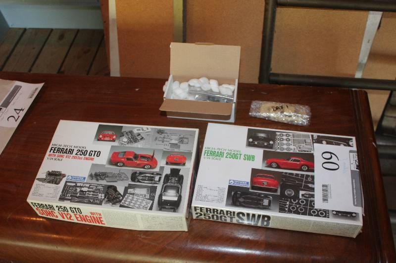 lot 60 image: Lot of (3) Scale Model Kits Includes High Tech Model Ferrari 250 GTO, High Tech Model Ferrari 250GT SWB, 1-More