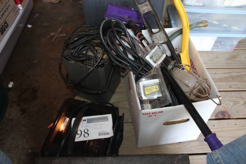 lot 98 image: Diehard 12V Battery Charger, Shop Light, Flashlight, And More