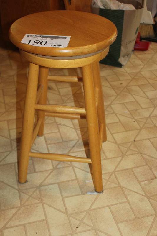 lot 190 image: Swivel Wood Stool