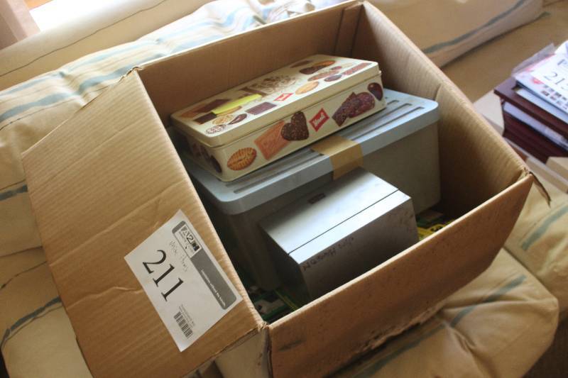 lot 211 image: 3M Sand Paper, Misc Containers, And More