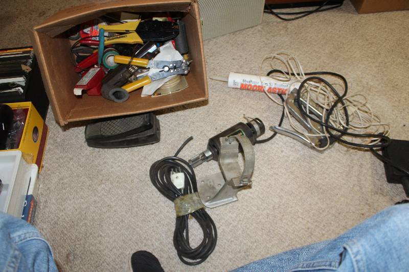 lot 191 image: Tools Including Craftsman Chain Saw Sharpener, Wire Cutters, Crimpers, And More