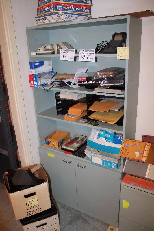 lot 327 image: 2-Door 3-Shelf Metal Cabinet