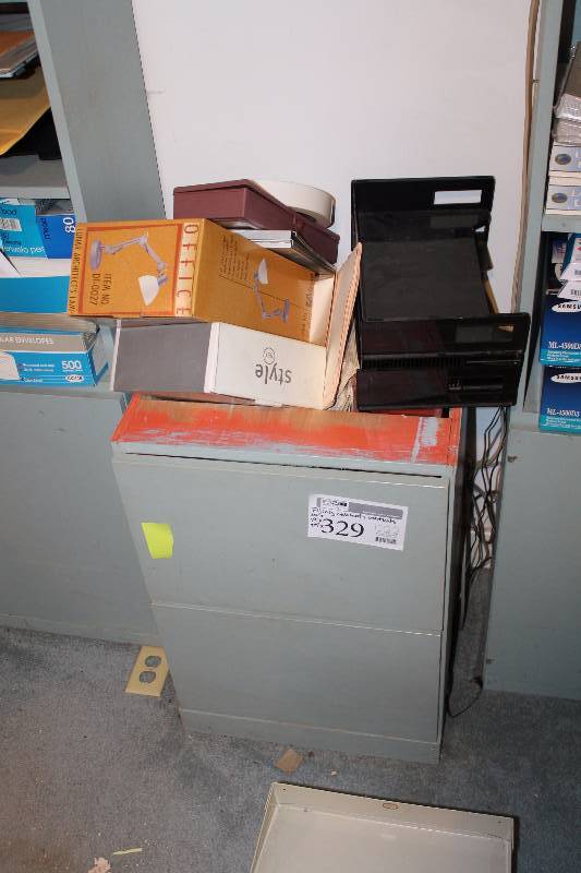 lot 329 image: 2-Drawer Metal Lateral File Cabinet