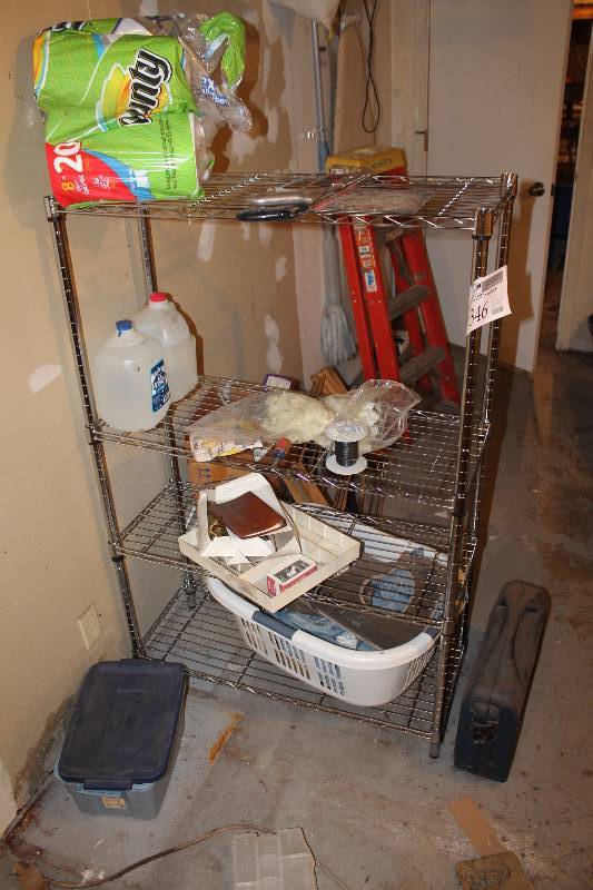 lot 346 image: 4-Shelf Metal Storage Rack