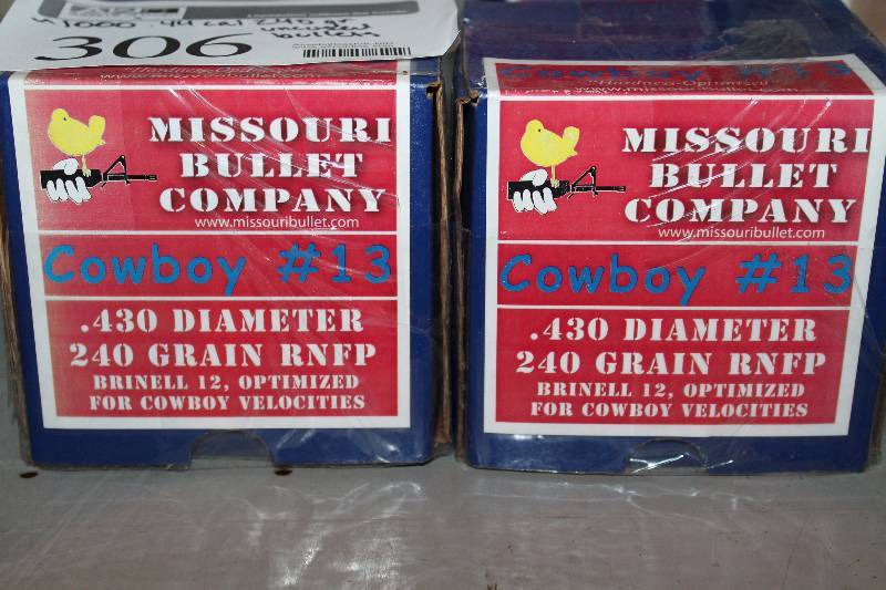 lot 306 image: Lot of (Approximately 1000) Missouri Bullet .44 240gr Uncased Rounds Gum Ammo