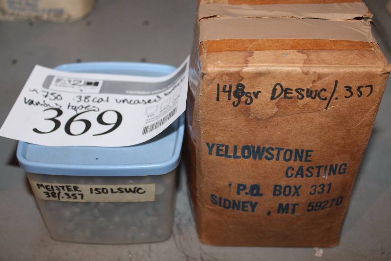 lot 369 image: Lot of (Approximately 750) Various .38 Uncased Rounds Gum Ammo