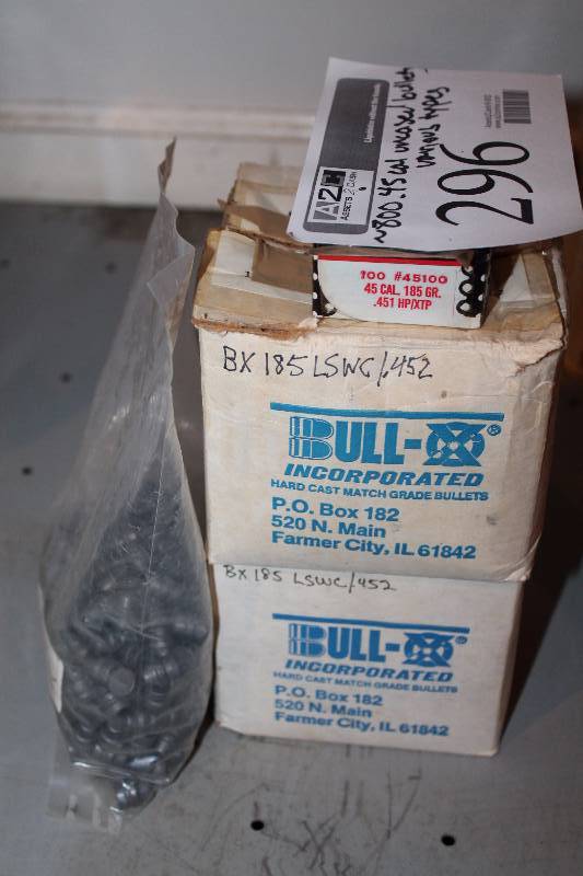 lot 296 image: Lot of (Approximately 800) Various .45 Uncased Rounds Gum Ammo