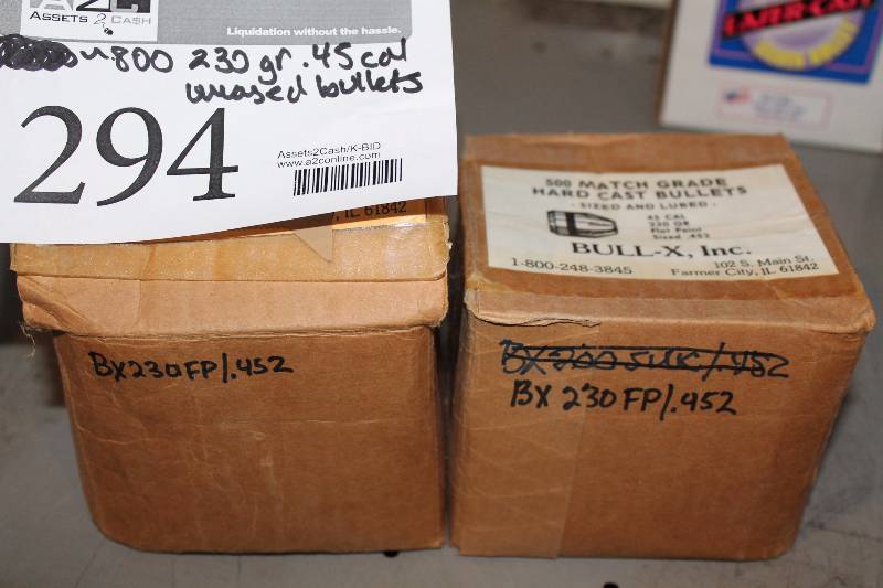 lot 294 image: Lot of (Approximately 800) .45 230gr Uncased Rounds Gum Ammo