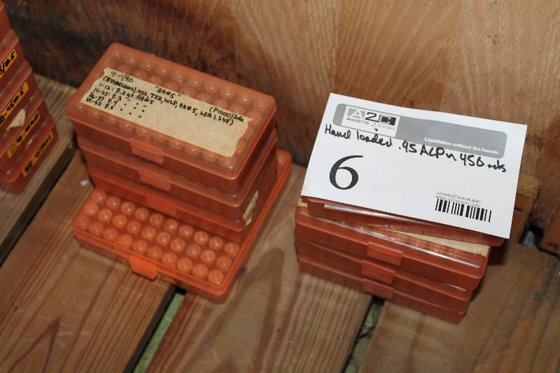 lot 6 image: Lot of (Approximately 450) .45 ACP Rounds Hand Loaded Gum Ammo
