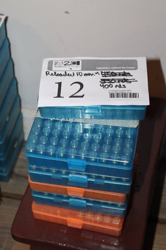 lot 12 image: Lot of (Approximately 400) 10mm Rounds Reloaded Gum Ammo