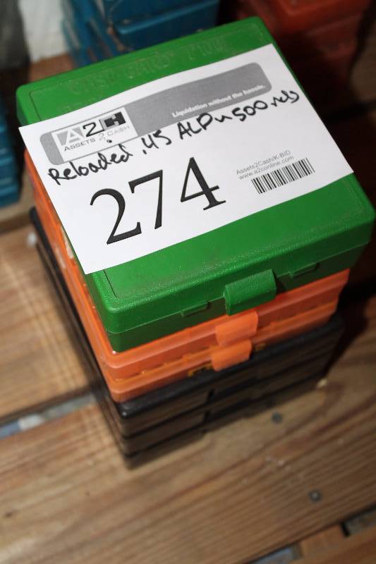 lot 274 image: Lot of (Approximately 500) .45 ACP Rounds Reloaded Gum Ammo