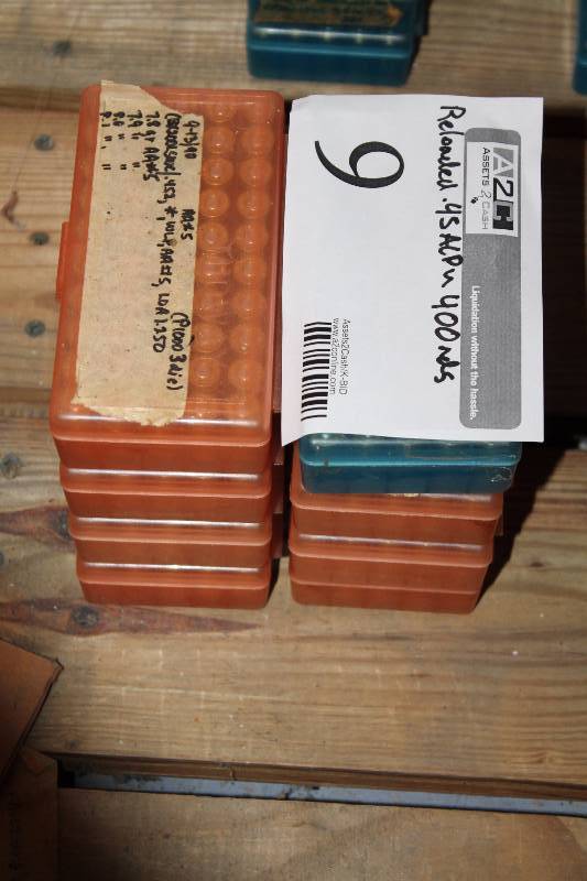 lot 9 image: Lot of (Approximately 400) .45 ACP Rounds Reloaded Gum Ammo