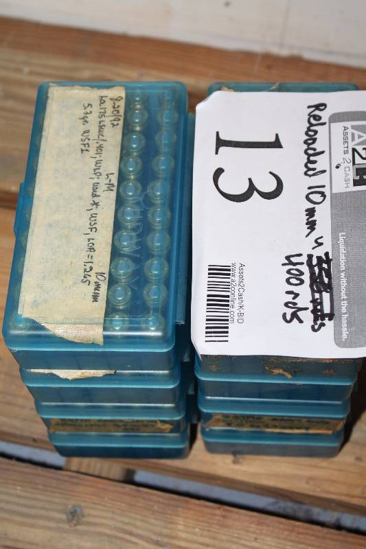 lot 13 image: Lot of (Approximately 400) 10mm Rounds Reloaded Gum Ammo