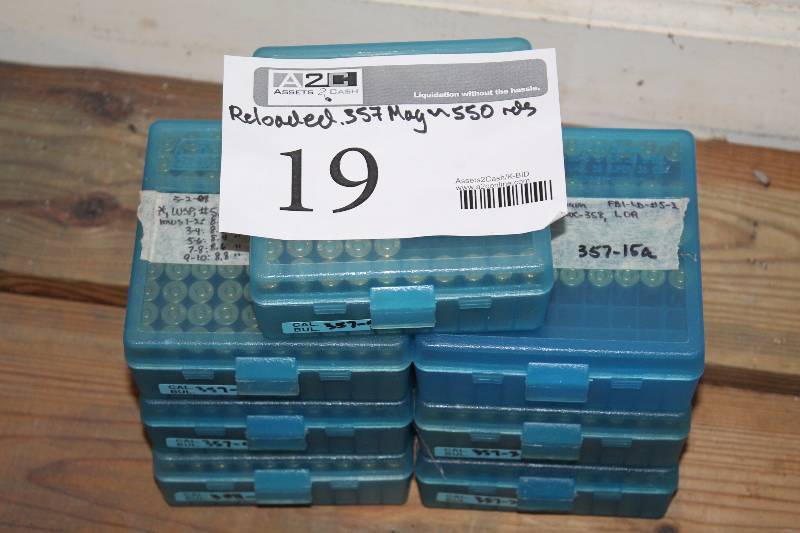 lot 19 image: Lot of (Approximately 550) .357 Magnum Rounds Reloaded Gum Ammo