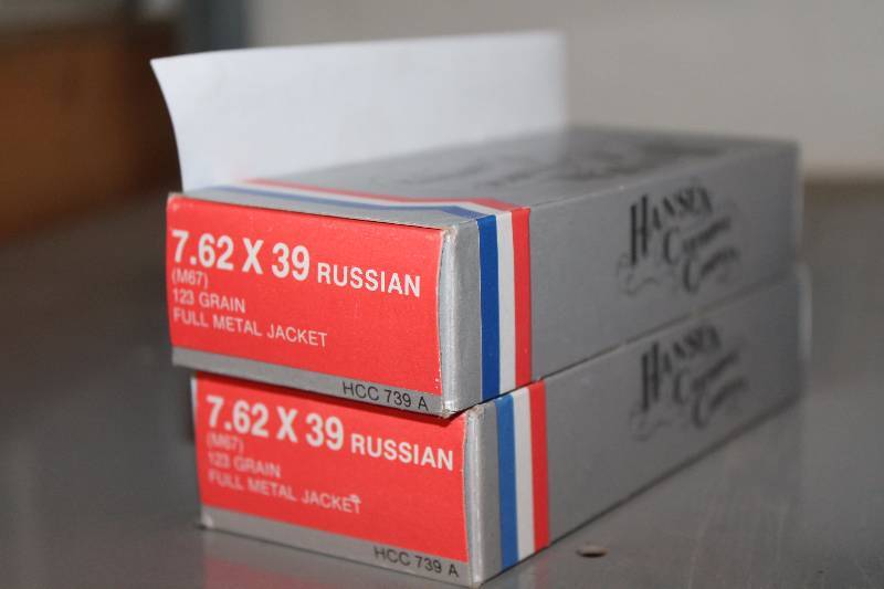 lot 136 image: Lot of (Approximately 40) 7.62x.39 Russian Rounds Gun Ammo