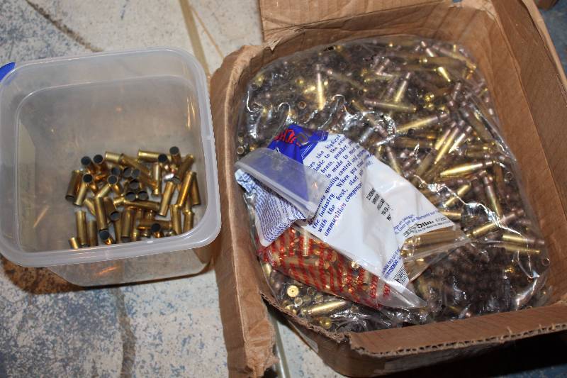 lot 284 image: Box Lot of Brass Cases Includes .223, .357 Magnum