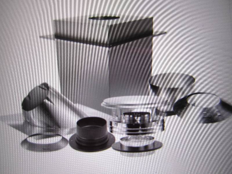 lot 32 image: 6 Wood Stove Chimney Basic Kit Mod...