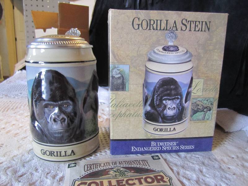lot 104 image: Gorilla Stein Endangered Species Se...