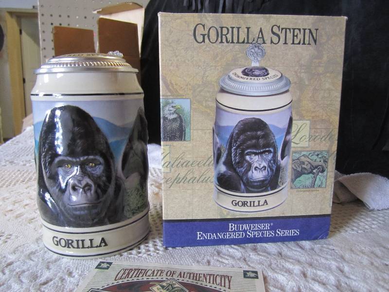 lot 105 image: Gorilla Stein Endangered Species Se...
