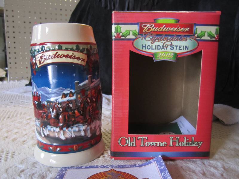 lot 107 image: Budweiser Clydesdales Holiday Stein...