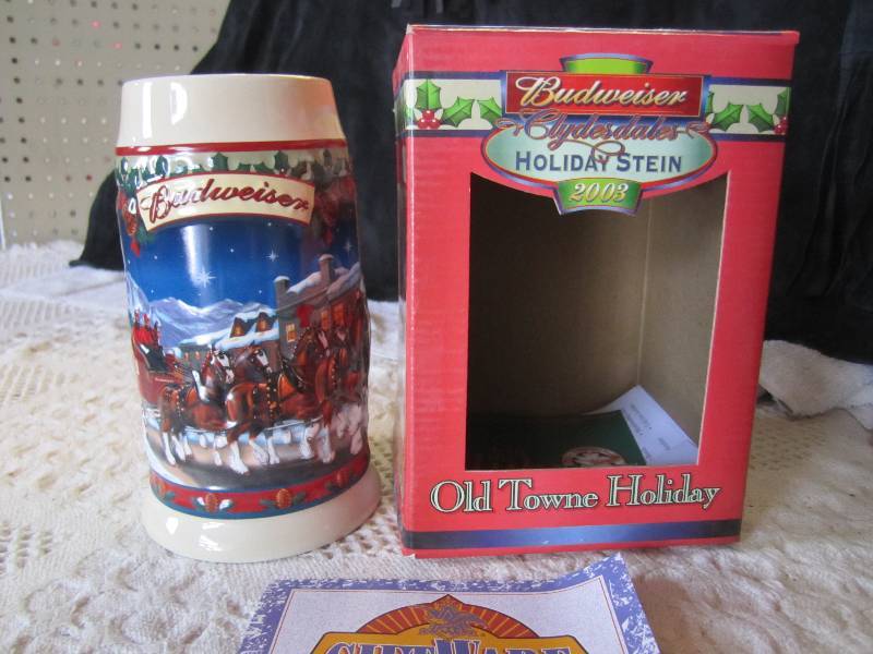 lot 108 image: Budweiser Clydesdales Holiday Stein...